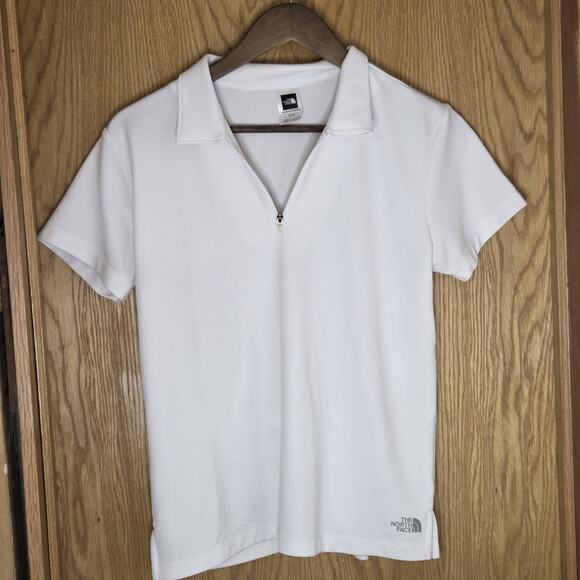 The North Face Women's Collared Short Sleeve White Top Quarter Zip Size XL - Picture 1 of 8
